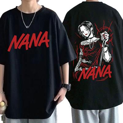 Anime Nana Osaki Print Unisex T-shirts Unisex's WoUnisex's Short Sleeve Casual T-shirt Oversize Harajuku Streetwear Clothes for Teens