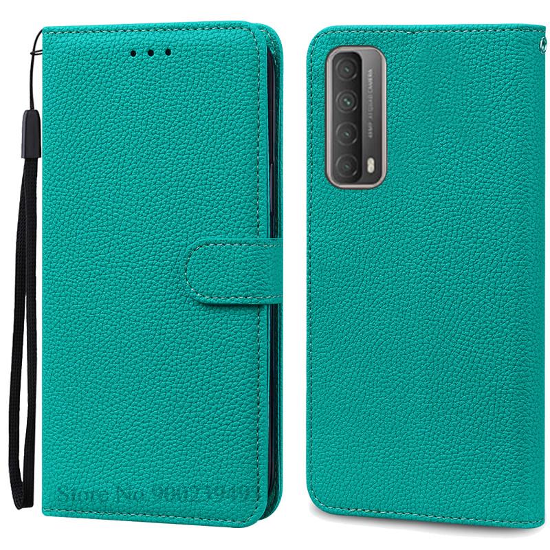 

Чохол для Huawei P Smart 2021 PPA-LX1 PPA-LX2, шкіряний чохол-гаманець із відкидною кришкою для Huawei P Smart 2021, чохол, що закриває корпус Huawei P Smart 2021 ціан