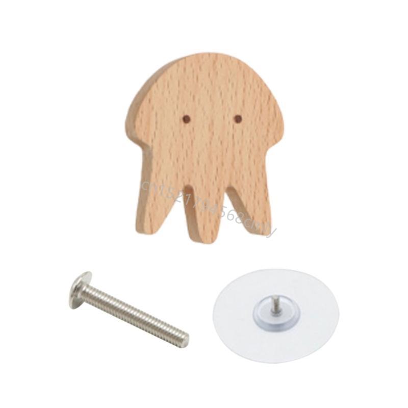 Furniture Knob with Fun Animal Wooden Drawer Handle Handle 6XDE