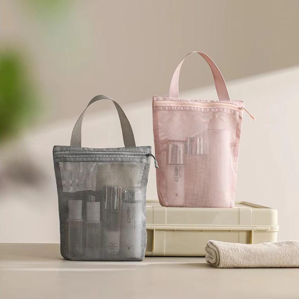 23x26cm Portable Toiletry Bag with Handy Handle Large Capacity Mesh Toiletry  Storage Bag Makeup Bag for Business Trips Travel