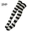 Warm Winter Sleep Socks Striped Plush for Women, Coral Fleece Thermal Socks, Soft Thickened Velvet Knee High Stockings, Sleeping Home And Casual Wear