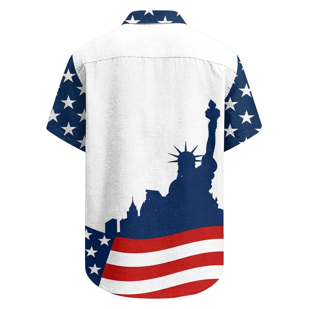 Camisa Masculina Casual de Manga Curta com Gola