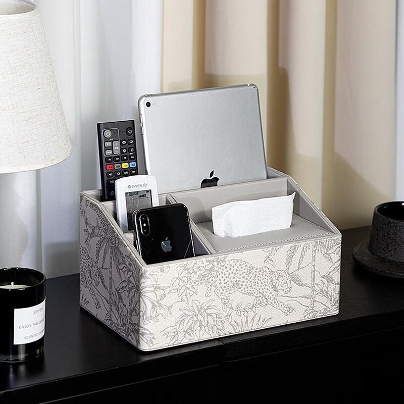 Misty Grey Forest Felt Tissue Box Organizer