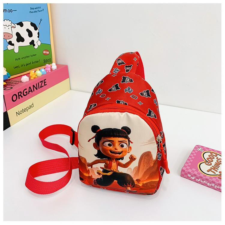 Ne Zha 2 Children Fashion Cartoon Crossbody Bag Polyester Material Outing School