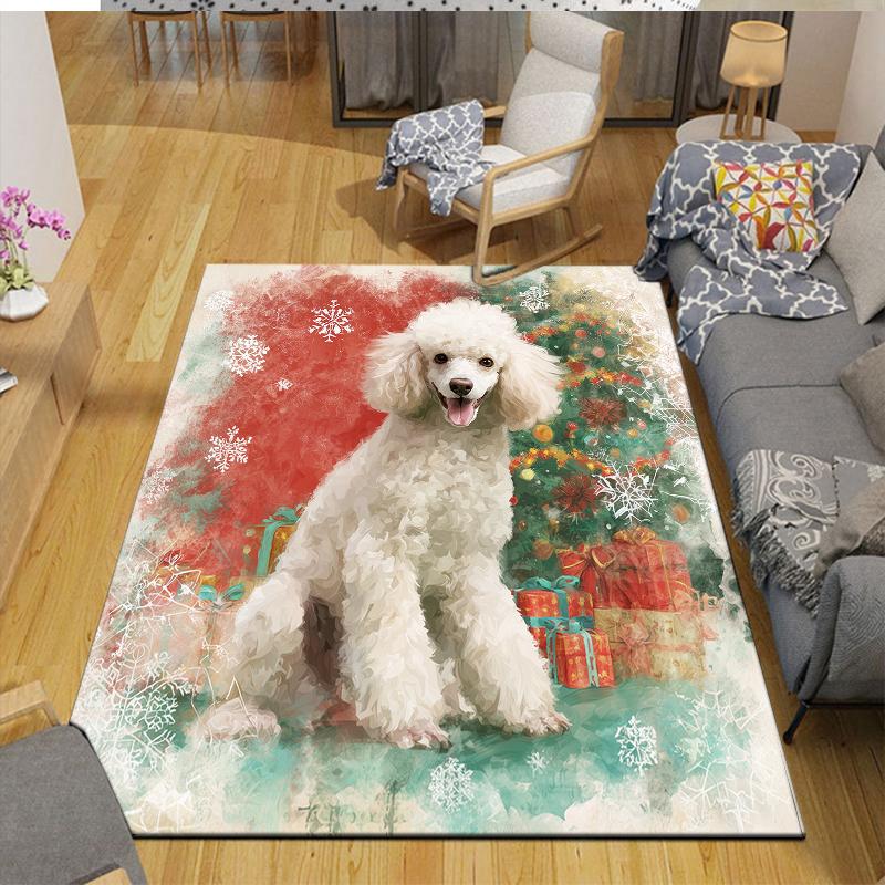Christmas Dog Home Sofa Decoration for Living Room & Bedroom, Non‑Slip Play Flannel Floor Mat for Game Room
