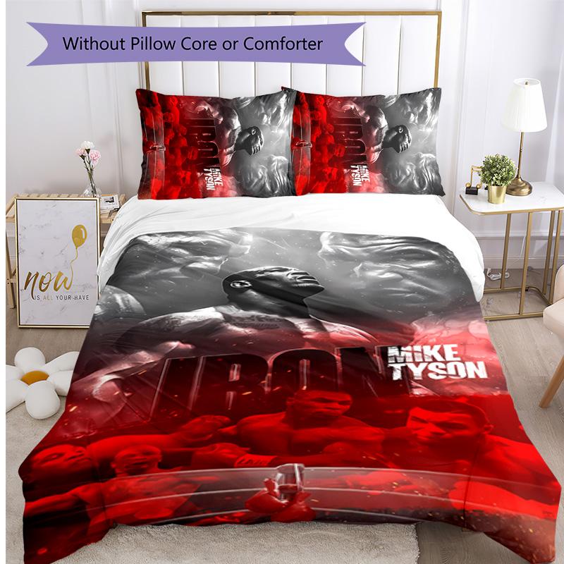 Mike Tyson Printed 3PCS Bedding Set Soft Breathable Duvet Cover Pillowcases Set Washable Bedroom Decor Home Gift