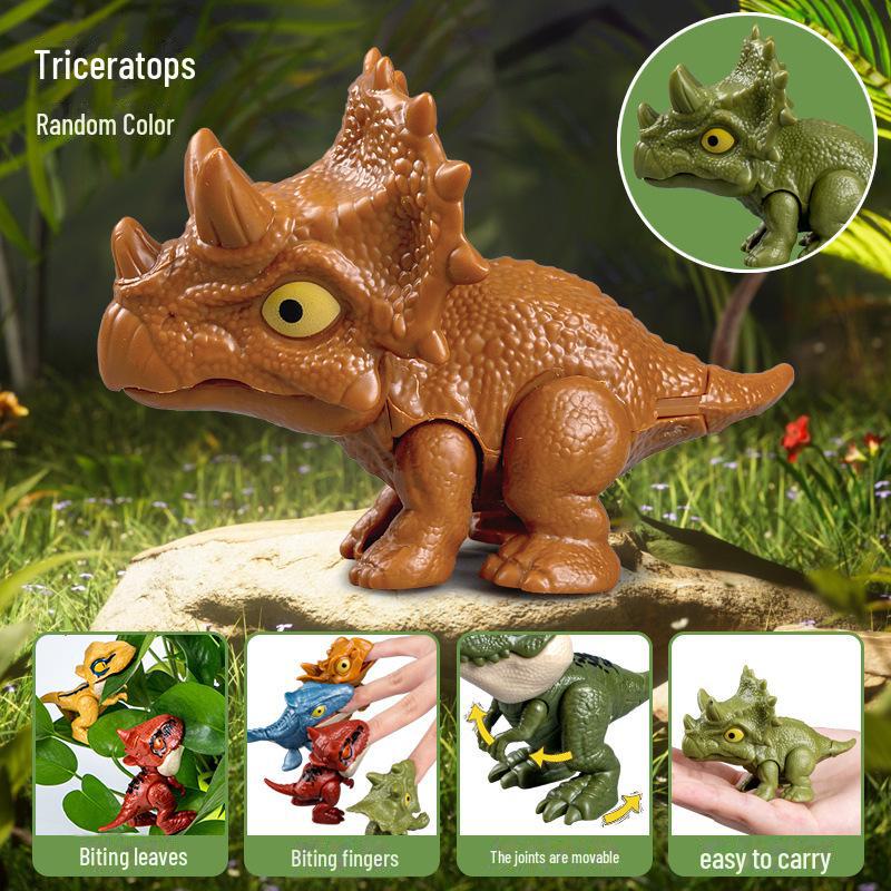 Movable Cartoon Dinosaur: Cute Finger-Biting Toy for Kids' Creative Decoration