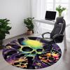 1PC Skulls Flames Office Round Area Rug, Mat Suitable For Office, Under Office Chairs Bedroom Living Room Home Decor, Room Deco