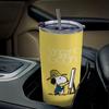 Snoopy Tumbler Mug Coffee Cup Convenience Store Cup Cold Insulation Water Bottle Direct Drinking Stainless Steel with Lid Portable Straw Character