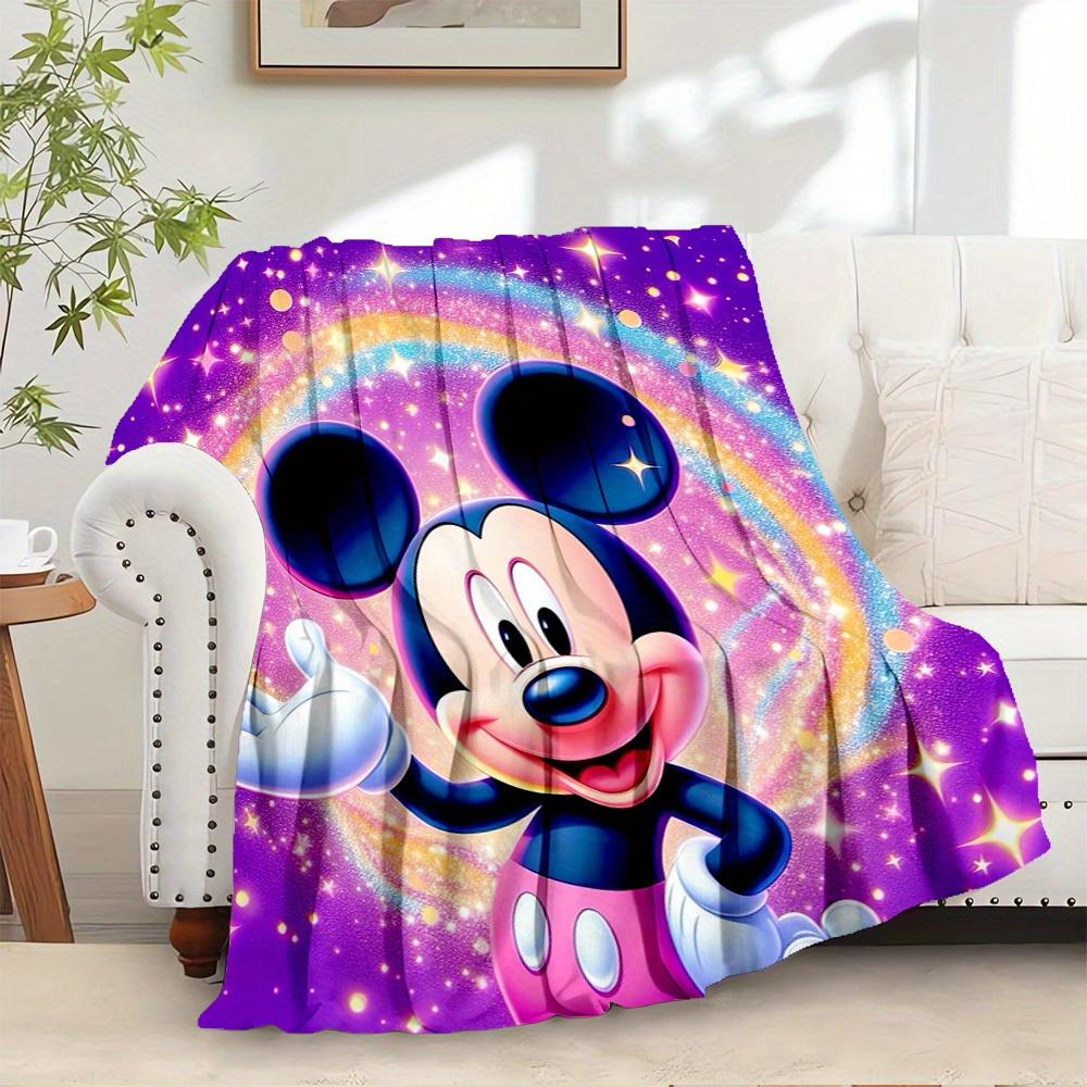 1pc Velvet Mickey Mouse Rainbow Starry Sky Bedding Throw Blanket 75x90cm