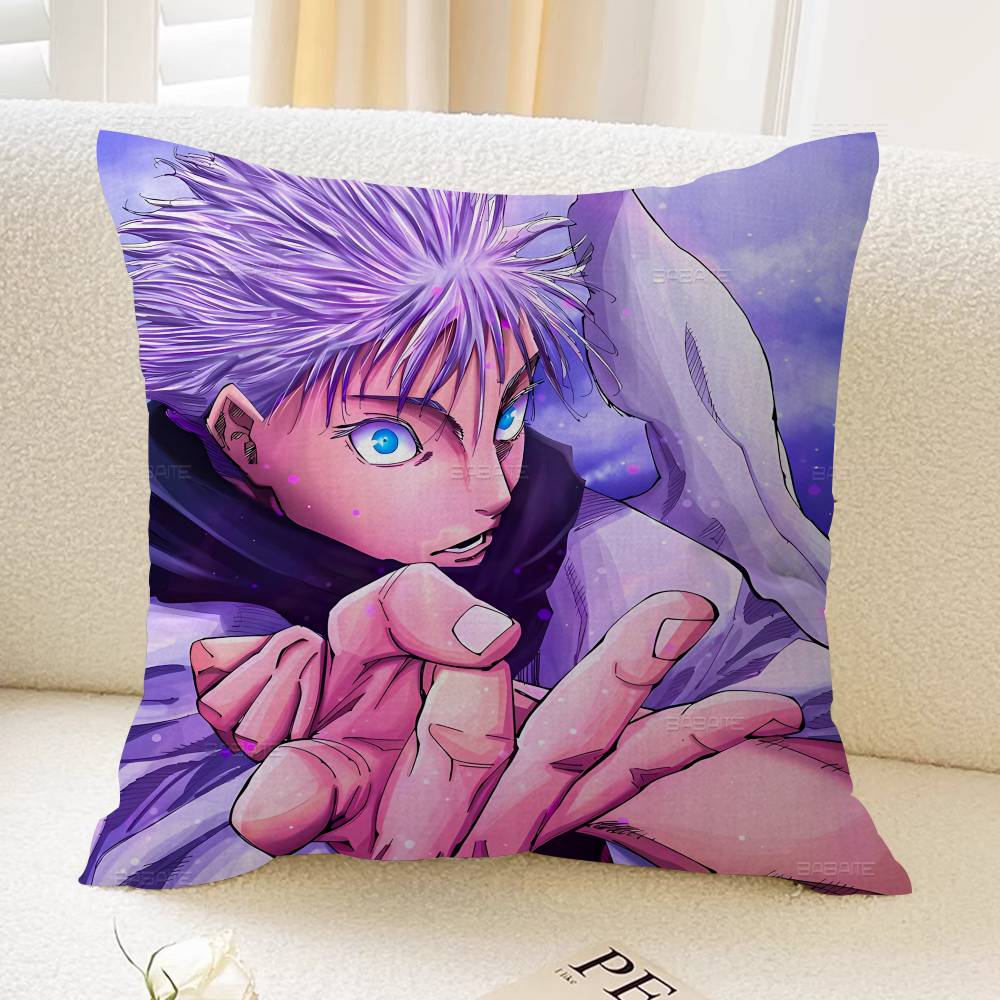 Cartoon Figure Gojo Satoru Cushion Cover Car Throw Pillow Case For Sofa Car Christmas Gift xcm xcm