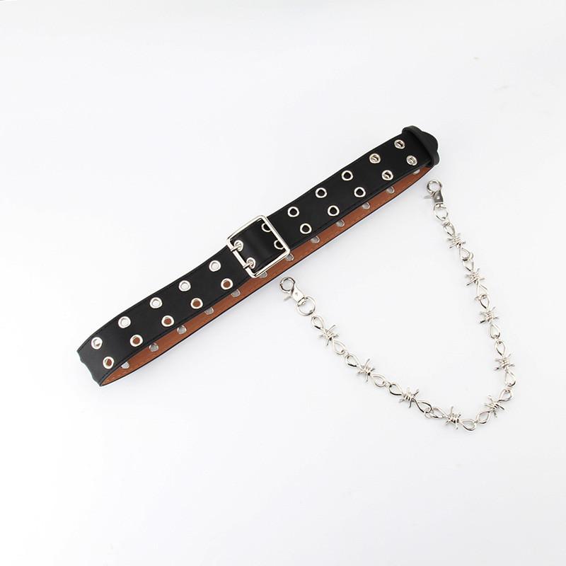 Fashion Double Breasted Design Women Waist Belt And Butterfly Metal Chain Decor