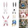 Easter Decor Bunny Wreath , DIY Bunny with Ears, Home Wall Hanging Cartoon Ornament Decor, Welcome Sign Wreath Attachment