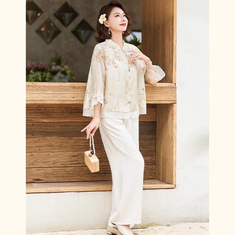 Women's Chinese Style Summer Two-Piece Set