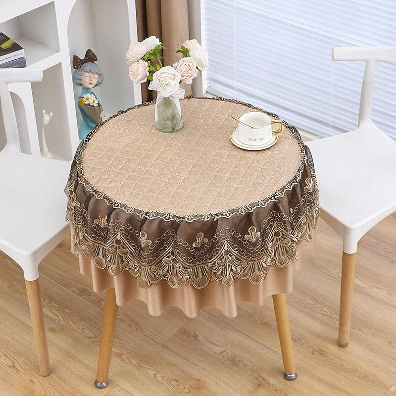 Round Table Fabric Tea Table Round Lace Dutch Velvet Home Cover Thickened Dining Table Living Room Anti Slip Tablecloth
