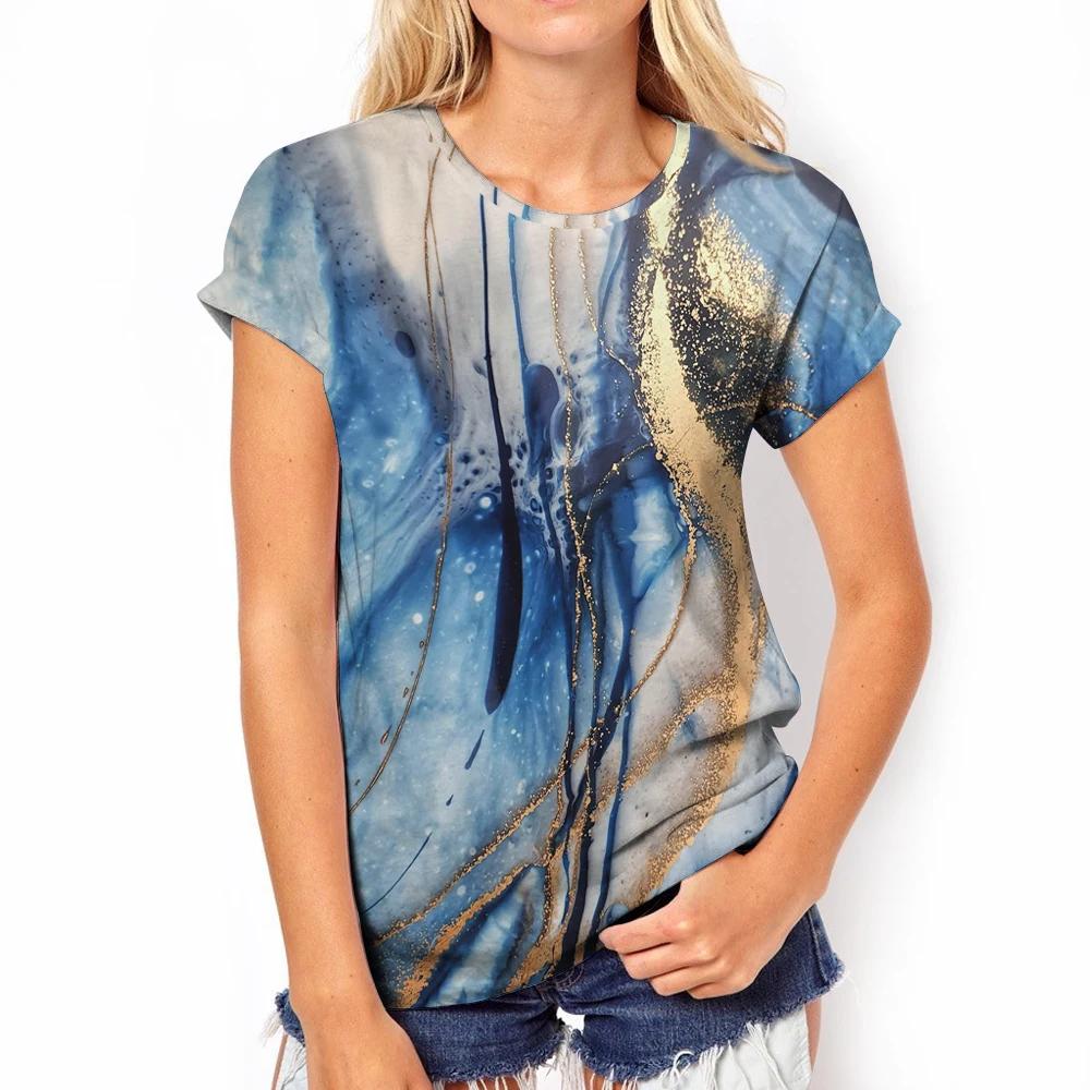 Summer Women's Elegant Personalized Cartoon Field Sunset 3D Printed Top T-shirt Women's Casual Fashion Short Sleeve Top