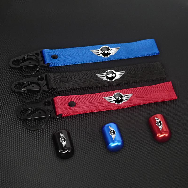 For BMW M E46 E90 E60 Tire Valve Stems Cap Car Keychain Style Wheel Air Valve Cover For BMW Mini Cooper R50 R53 R55 R56 R60 R61 F54 F55 Sticker Q00