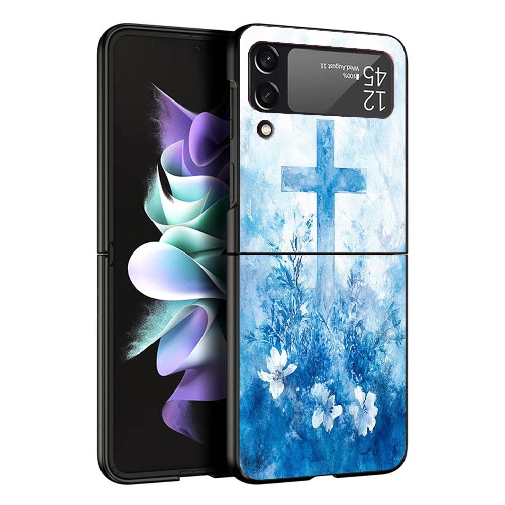 Jesus Bible Black Phone Case For Samsung ZFlip7 ZFlip6 ZFlip5 ZFlip4 ZFlip3 5G Hard Protective Galaxy Z Flip 3 4 5 6 7