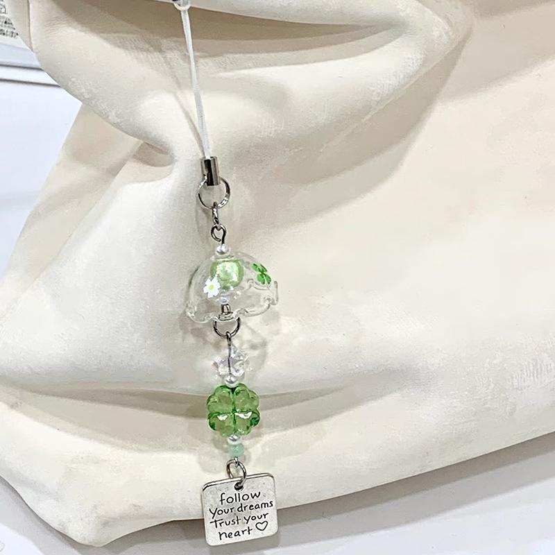Transparent Keychain Cute Wind Chime Pendant Keyring Mobile Phone Lanyard Kawaii Bag Decorative Accessories Home Decorations