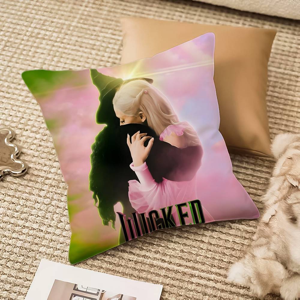 

Fantasy Musical Film W-Wicked-MT Pillow Case Comfort Sofa Bed Silky elegant Invisible zipper Decorative cushion cover 12x12Inch