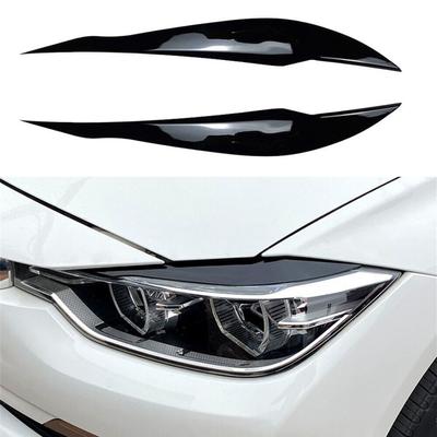 Car Truck Headlight Eyebrow Trim 1 Pair (Left Right) ABS Plastic