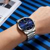 Automatic Self-Wind Men's Watch Luxury Business Dress Watches with Date Display Steel Bracelet Waterproof Luminous Hands