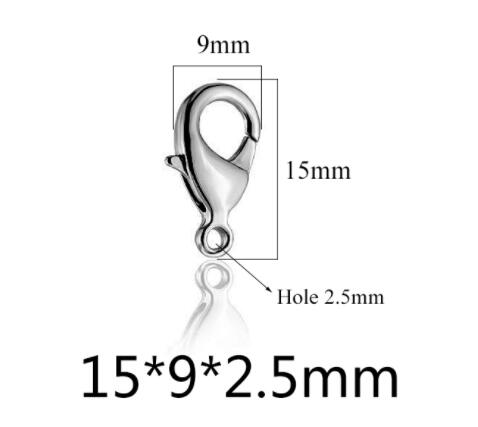 20pcs Grade A Stainless Steel Lobster Clasps Claw Clasps for Bracelet Necklace Jewelry Making Findings 9mm-15mm