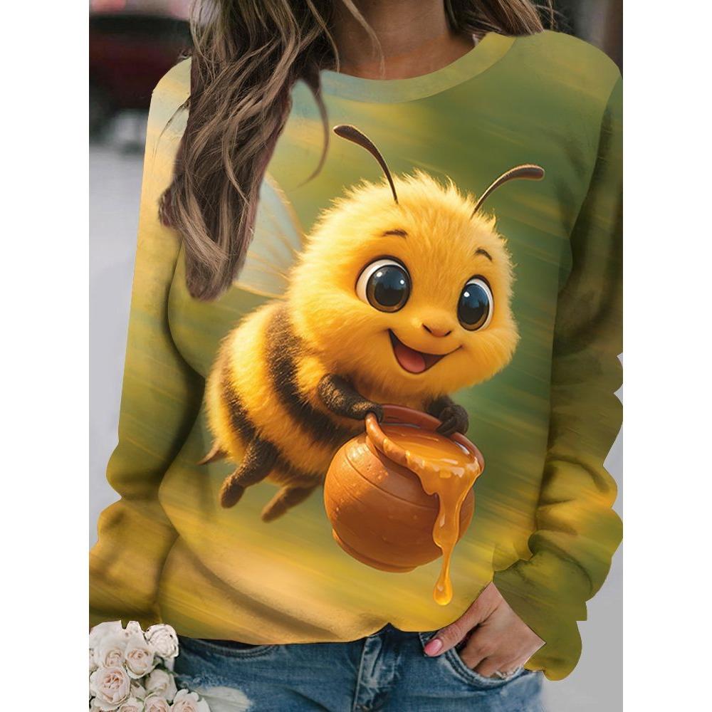 

Женская футболка с длинным рукавом и круглым вырезом, с длинным рукавом и цветочными узорами для весеннего и осеннего сезонов, повседневная и модная футболка с коротким рукавом 6XL