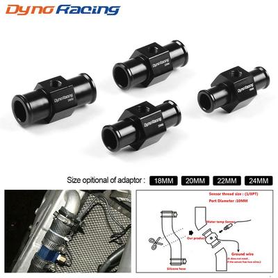 Dynoracing czarny wskaźnik temperatury wody temperatura chłodnicy czujnik temperatury wody wspólny czujnik rury 18MM 20MM 22MM 24MM adapter do węża
