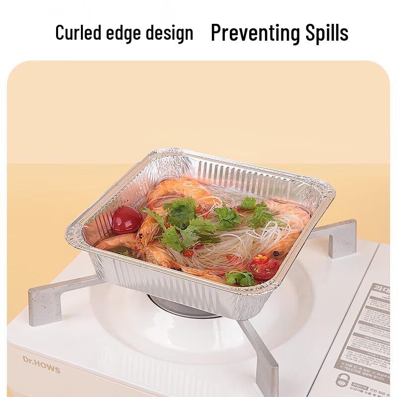 Faxilon 18cm Square Aluminum Foil Bowls for Air Fryer