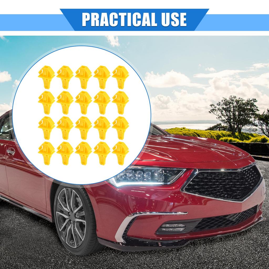VekAuto 20pcs Bumper Clips Bumper Fender Fasteners Clips Rivet Retainers for Ho Nda CRV 2.4L 2012-2014 Nylon Yellow Retainer Fastener