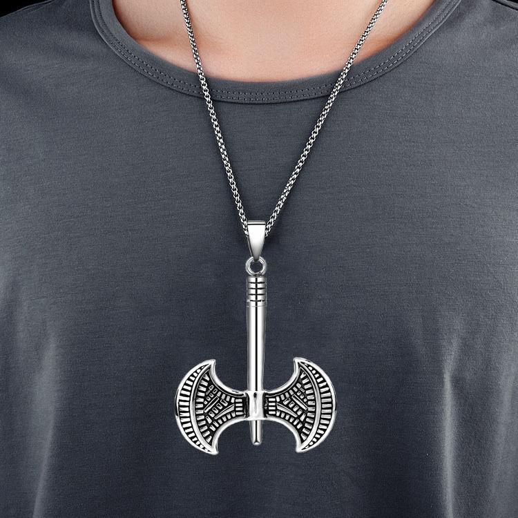 Men'S Domineering Axe Necklace Stainless Steel Pendant Hip Hop