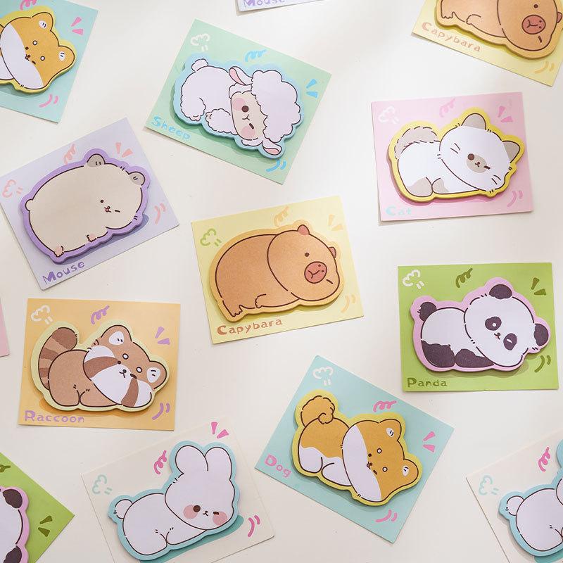 Irregular Shape Sticky Notes: Cute Cartoon Memo Pads, Student Writing Paper, Reusable Marking Labels