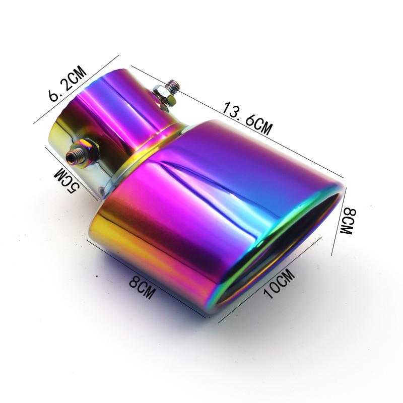 6CM Shark Fin Stainless Steel Decorative Tailpipe with Mesh Muffler