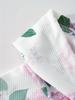 Printed Design Casual Style Pink Roses And Green Leaves Hooded Jacket