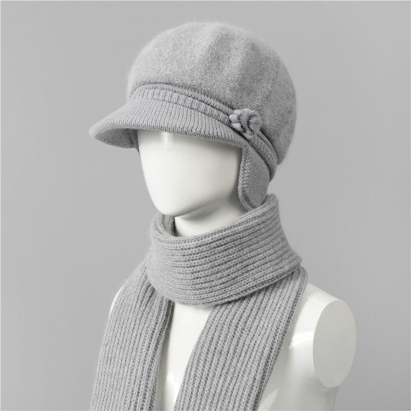 Wool Hat Women's Autumn and Winter Fleece Warm Hat, Ear Protection, Cold Protection, Thickened Knitted Hat