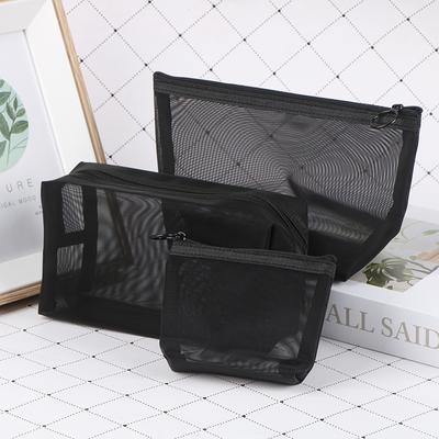 Mesh Makeup Case Organizer Storage Pouch Zipper Toiletry Wash Bags Travel Cosmetic Bag