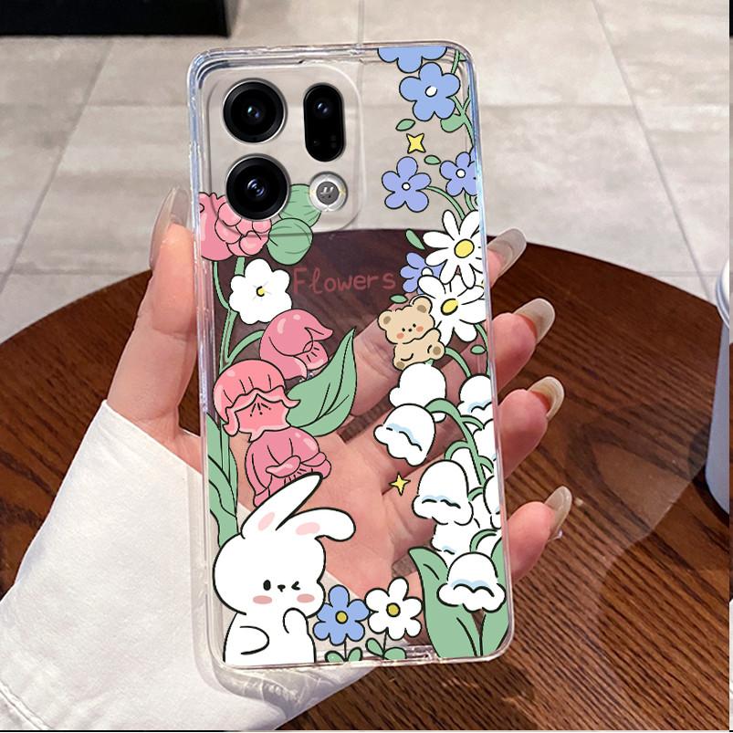 Case For OPPO Find X9 Pro 5G Clear Luxury Cute Love Rabbit Funny Slim Soft TPU Silicone Cover For OPPO FindX9 X9Pro Phone Case