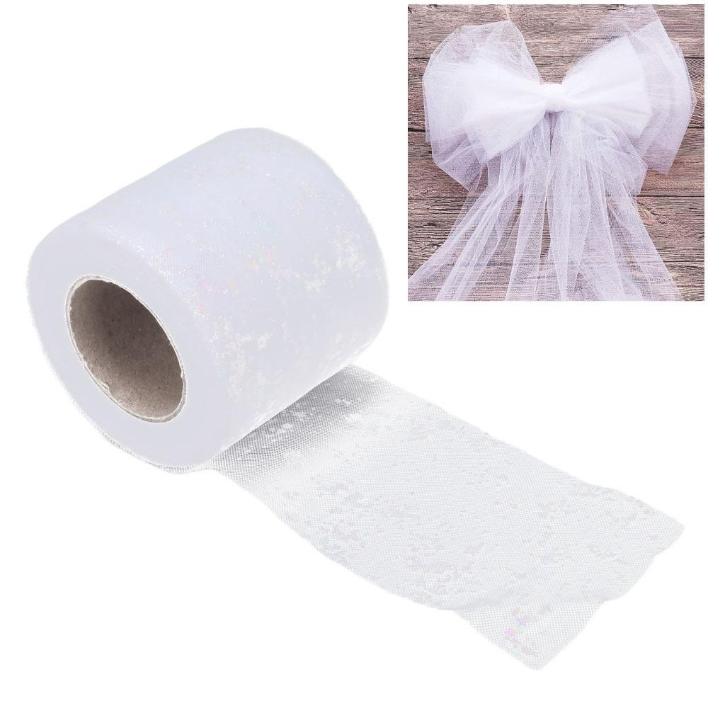 1pcs Sequins Embellished Glitter Tulle Fabric Abrasion Resistant Mesh Ribbon  Wedding Decor