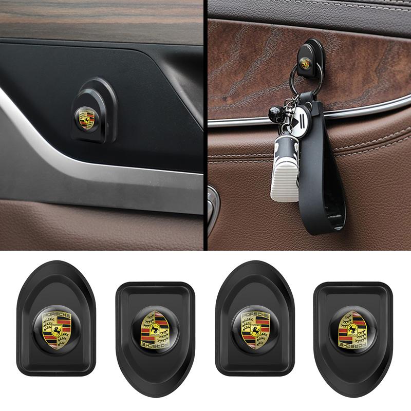 New 2pcs Car Styling Self Adhesive Mini Storage Hooks Accessories For Porsche GTS Cayenne Cayman Panamera Macan 911 718 928 90