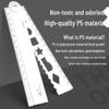 Elementary Students' 30cm Folding Ruler Set with Wavy Line, Simple Black Design for Girls