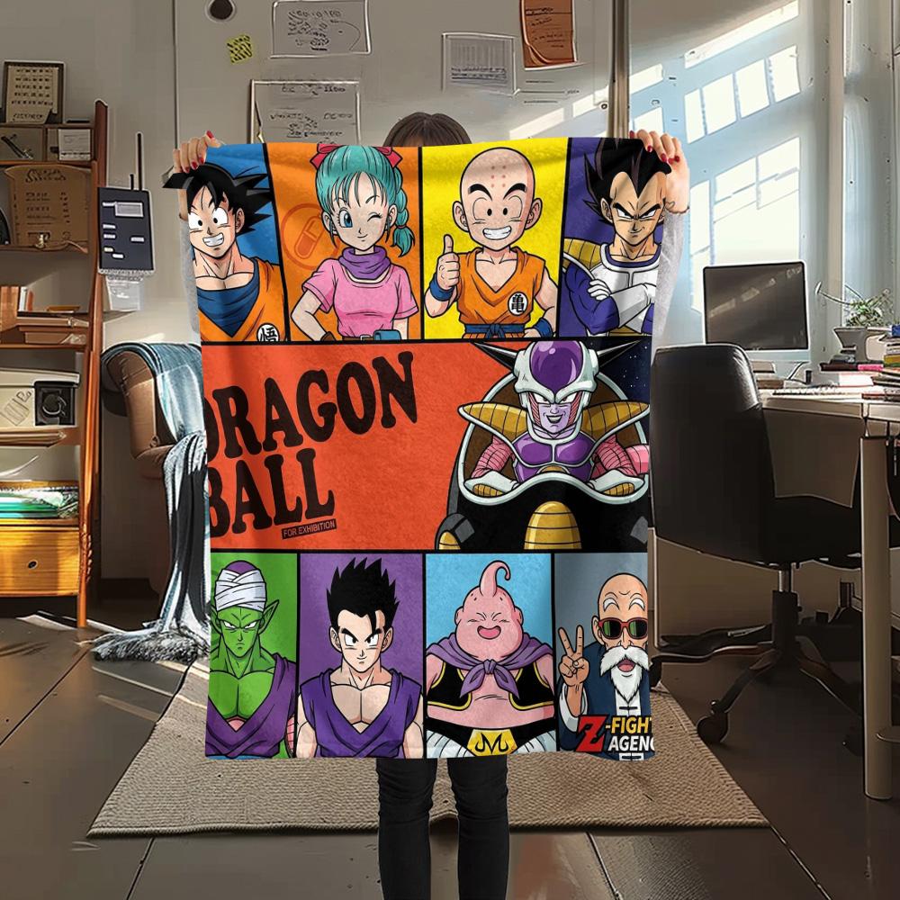 1PC Dragon Ball Patterned Flannel Blanket Suitable For All Seasons For Home Decor Warmth And Comfort Gifts Holiday Present