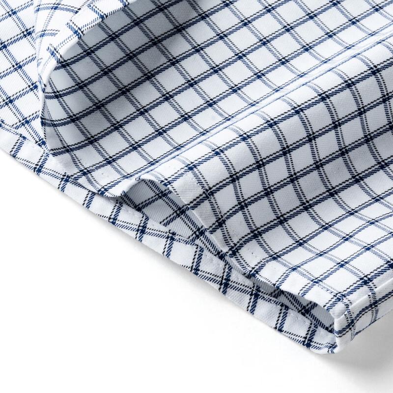 MONTAGUT Men's Easy-Care Plaid Long-Sleeve Casual Shirt