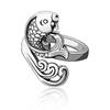 Ethnic Style Creative Year By Year Fish 925 Sterling Silver Jewelry Retro Wave Flower Carp Animal Opening Rings TYB030