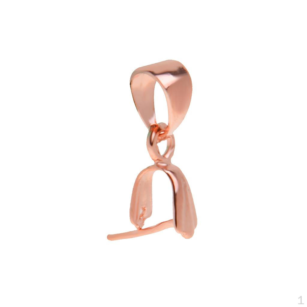 925 Sterling Silver Pendant Clip Bail Rose Gold