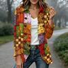 Women's Fashion Plaid Print Long Sleeve Ruffled Open Front Jacket