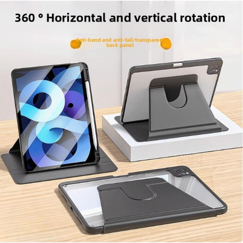 Чехол для iPad 9.7, противоударный, Air6, подставка для книг, вращающийся чехол для сна 10.2, 10.5, акриловый чехол для планшета iPad mini 6 чёрный