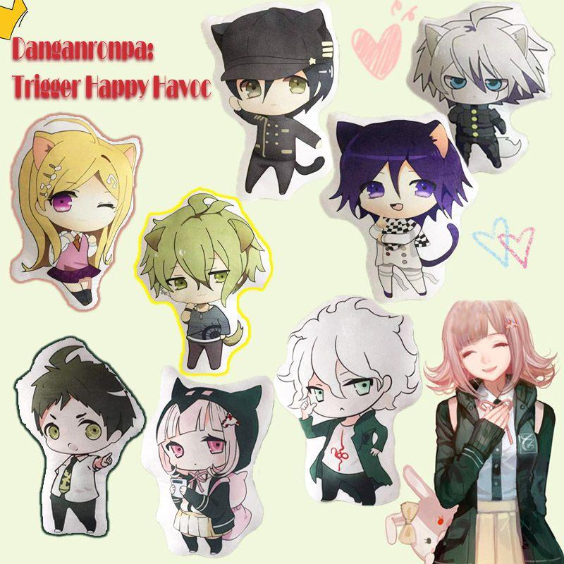 Adorable Danganronpa Plush Toy Soft Stuffed Pillow Featuring Nanami Chiaki And Nagito Komaeda