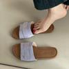 Fashion Simple Soft Bottom One-word Slippers Women's Summer Wear 2025 New Summer Versatile Mori Series Beach Cool Slippers