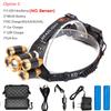 D2 Headlight Powerful LED Headlamp Chargeable Induction 5LED T6 Head LampTorch Head Light 18650 Battery Best For Camping Fishing